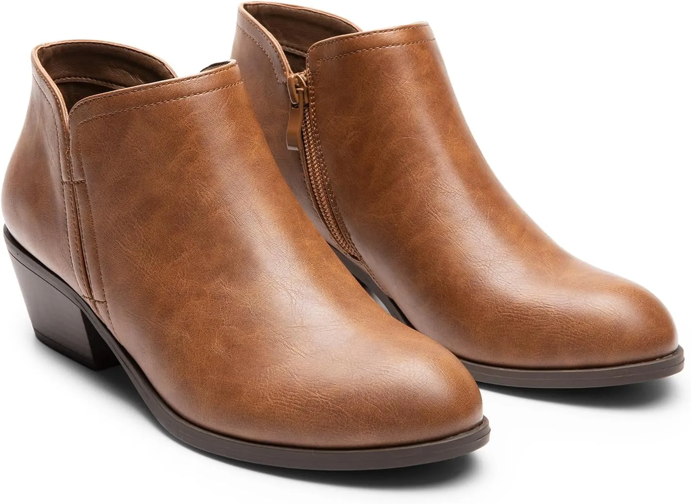 DREAM PAIRS Women's Ankle Boots Low Chunky Heel Comfortable Short Fall Booties Shoes