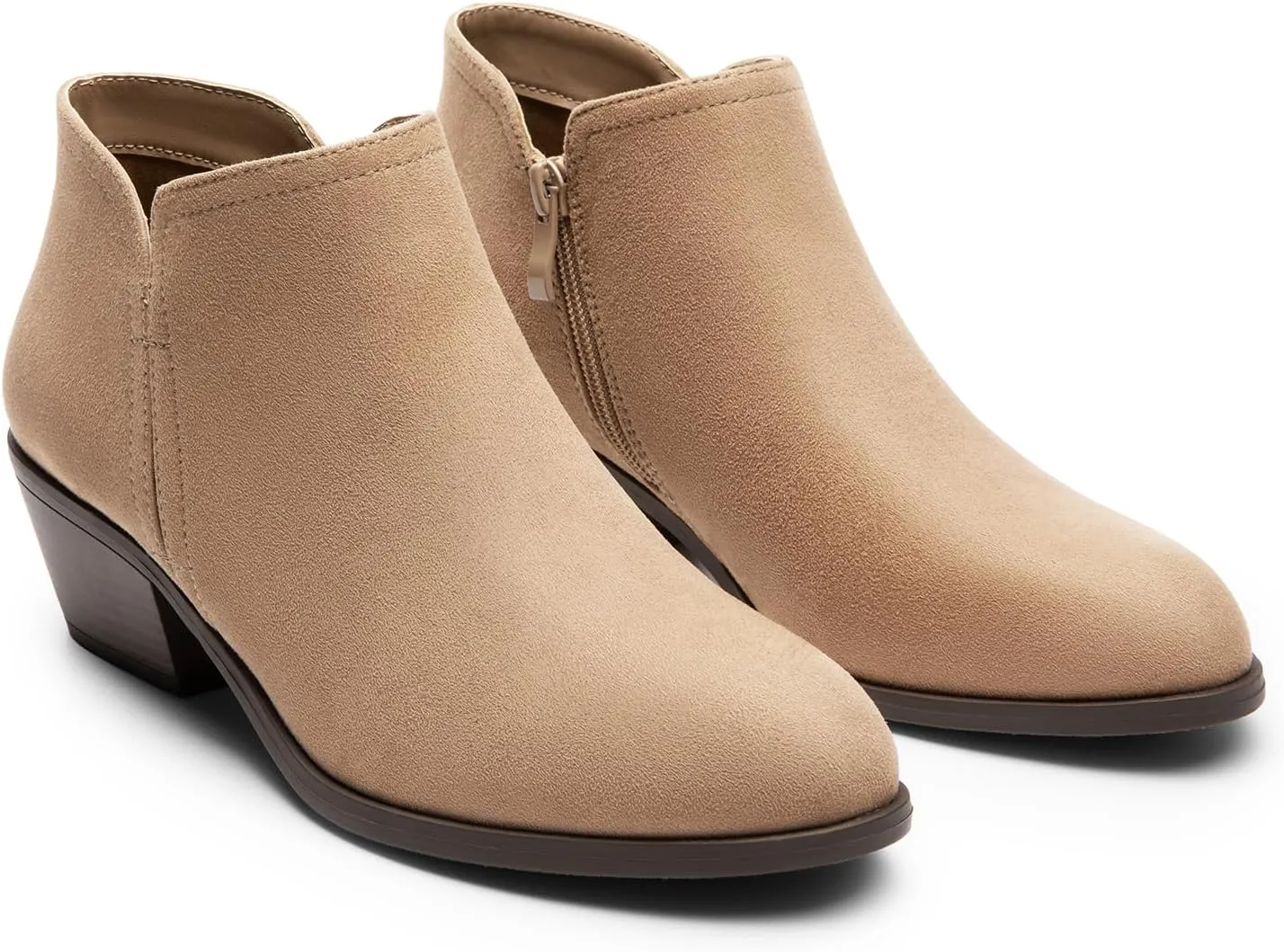 DREAM PAIRS Women's Ankle Boots Low Chunky Heel Comfortable Short Fall Booties Shoes