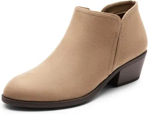DREAM PAIRS Women's Ankle Boots Low Chunky Heel Comfortable Short Fall Booties Shoes
