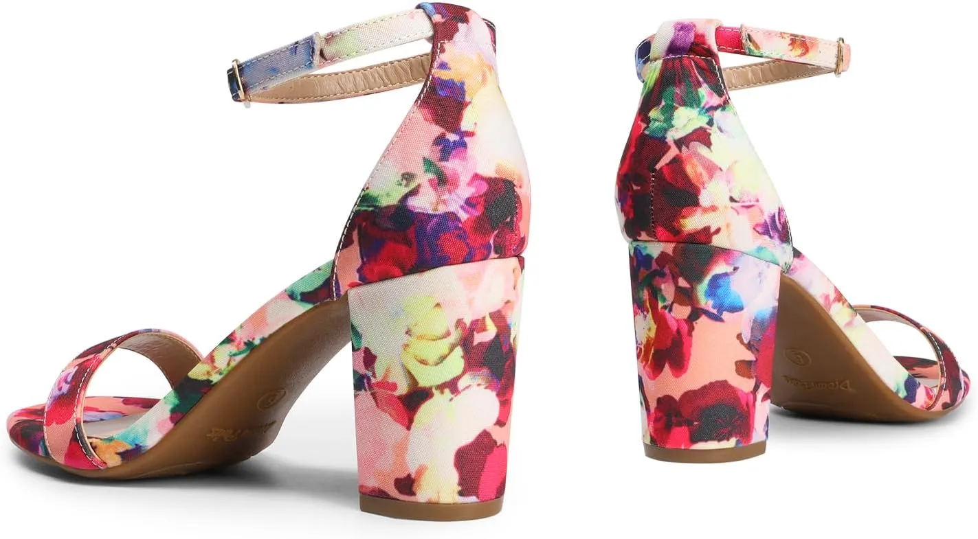 DREAM PAIRS Women's Chunk Low Heel Pump Sandals