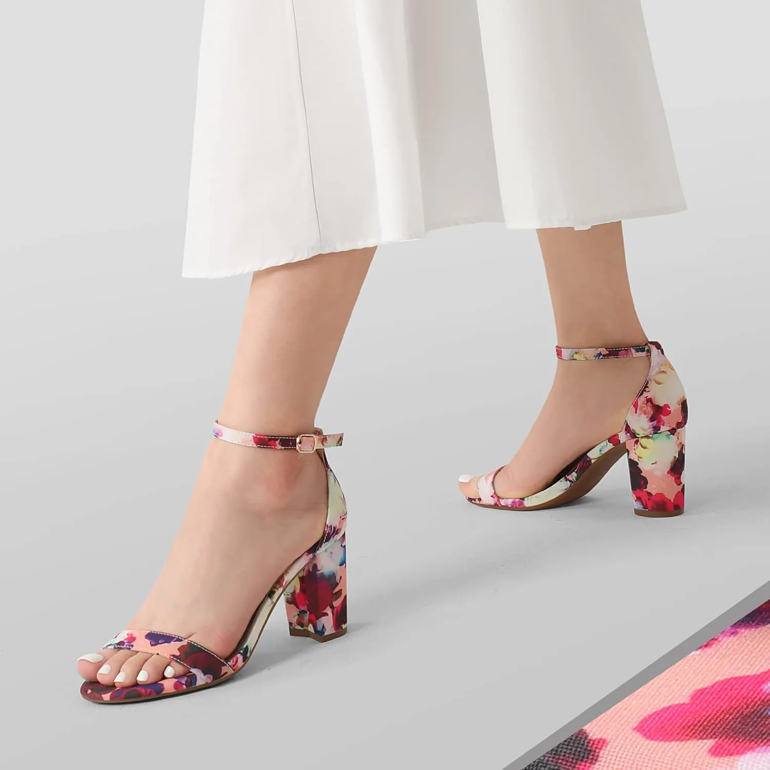 DREAM PAIRS Women's Chunk Low Heel Pump Sandals
