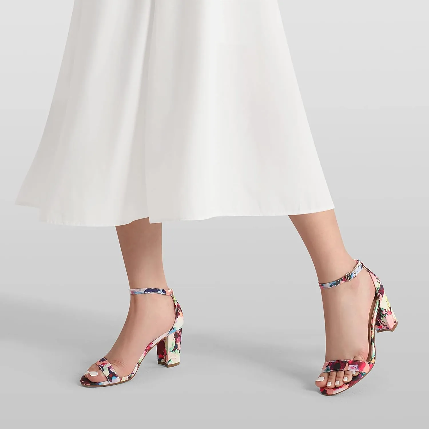 DREAM PAIRS Women's Chunk Low Heel Pump Sandals