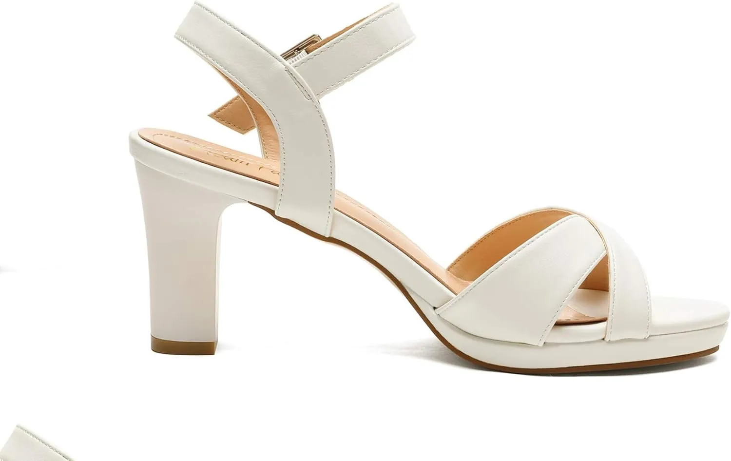 DREAM PAIRS Women's Chunky Heels Open Toe Ankle Strap Sparkly Heels Pump Sandals