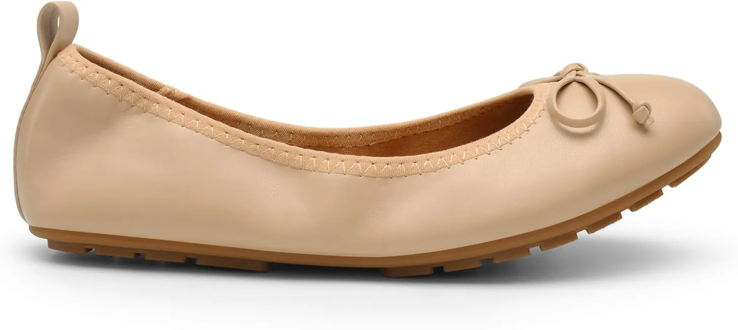 DREAM PAIRS Women's Flats, Foldable Ballet Flats for Women, Bowknot Round Toe Comfort Light Weight Slip-On Dress Shoes