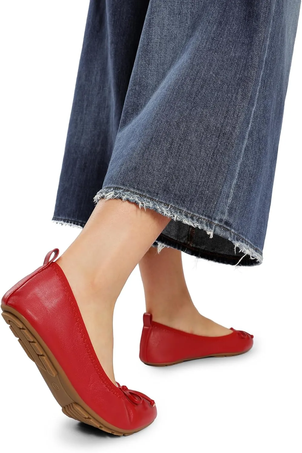 DREAM PAIRS Women's Flats, Foldable Ballet Flats for Women, Bowknot Round Toe Comfort Light Weight Slip-On Dress Shoes