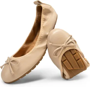 DREAM PAIRS Women's Flats, Foldable Ballet Flats for Women, Bowknot Round Toe Comfort Light Weight Slip-On Dress Shoes
