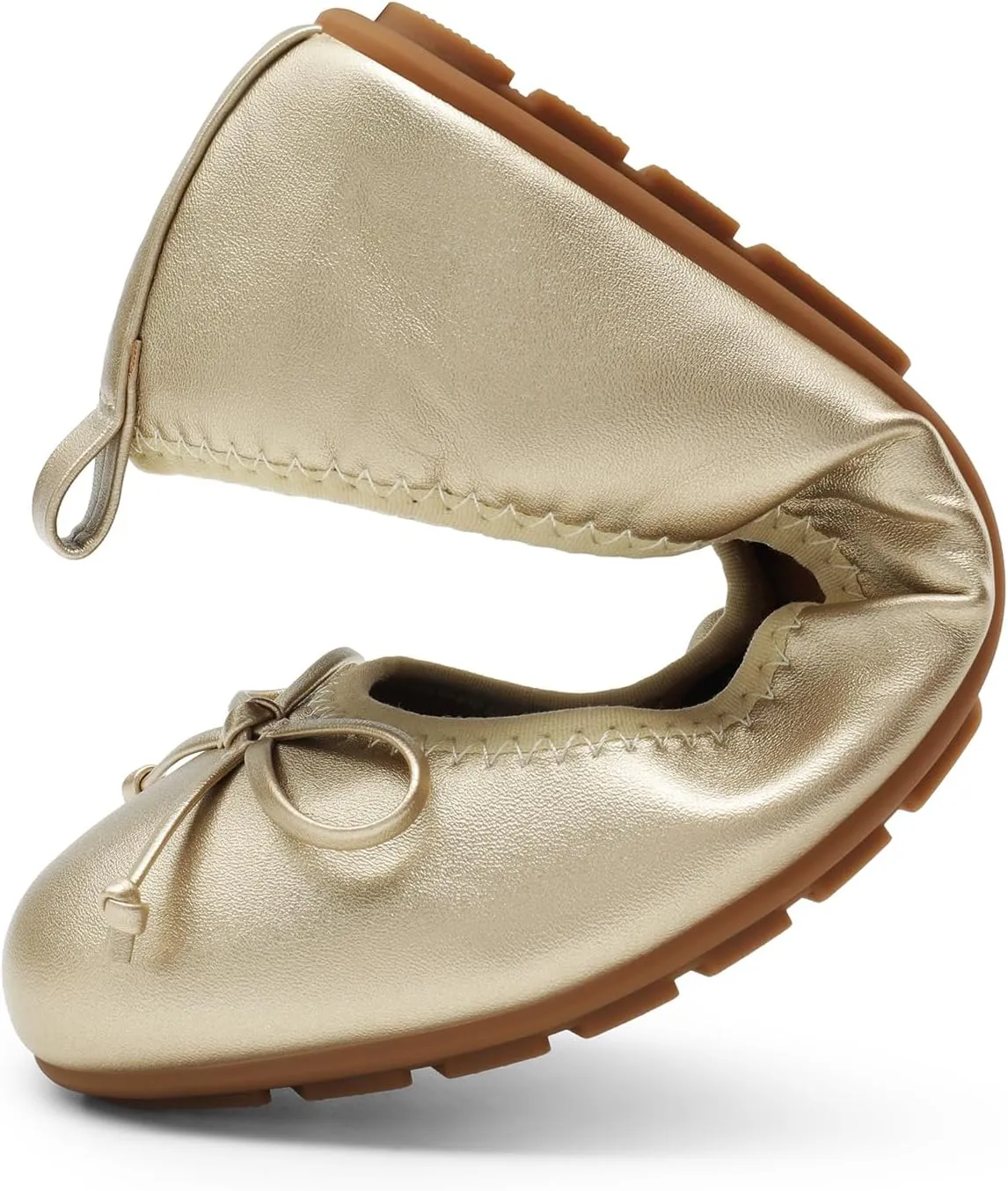 DREAM PAIRS Women's Flats, Foldable Ballet Flats for Women, Bowknot Round Toe Comfort Light Weight Slip-On Dress Shoes