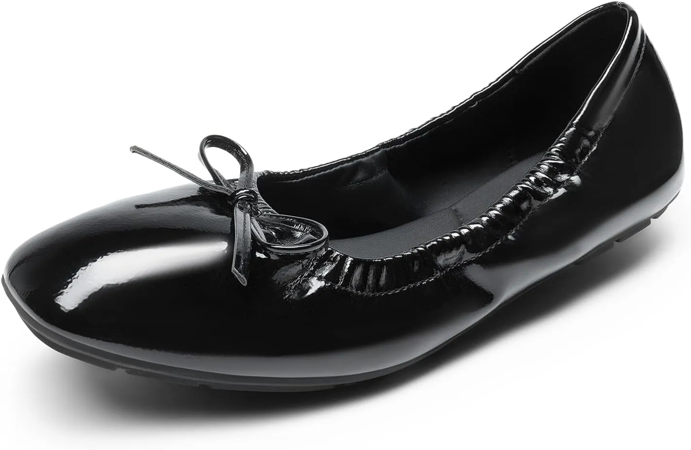 DREAM PAIRS Women's Flats Foldable Square Toe Ballet Flats for Women Bowknot Dressy Comfortable Light Weight Slip On Dress Shoes