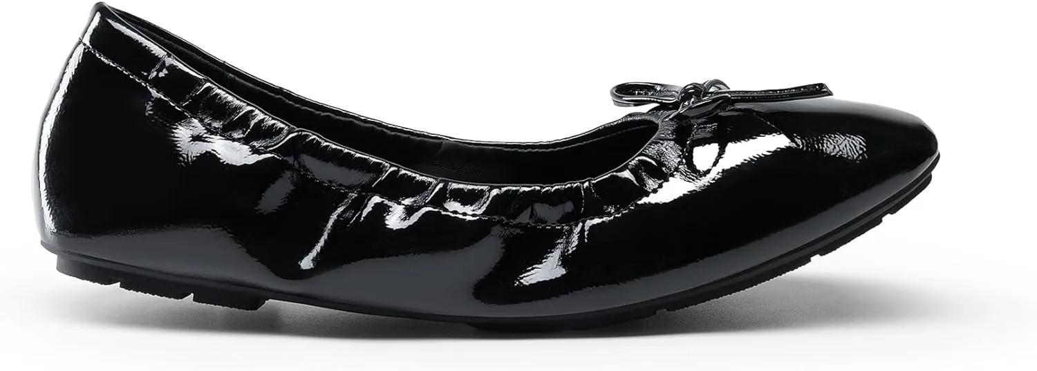 DREAM PAIRS Women's Flats Foldable Square Toe Ballet Flats for Women Bowknot Dressy Comfortable Light Weight Slip On Dress Shoes