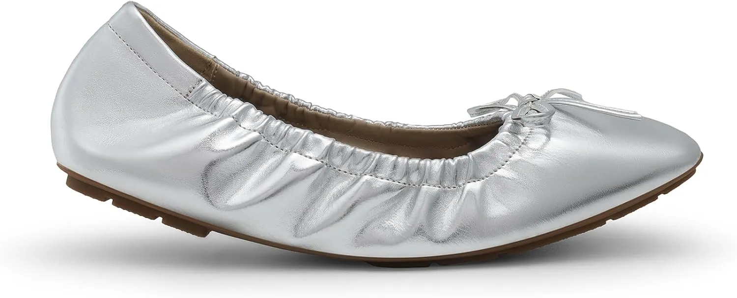 DREAM PAIRS Women's Flats Foldable Square Toe Ballet Flats for Women Bowknot Dressy Comfortable Light Weight Slip On Dress Shoes