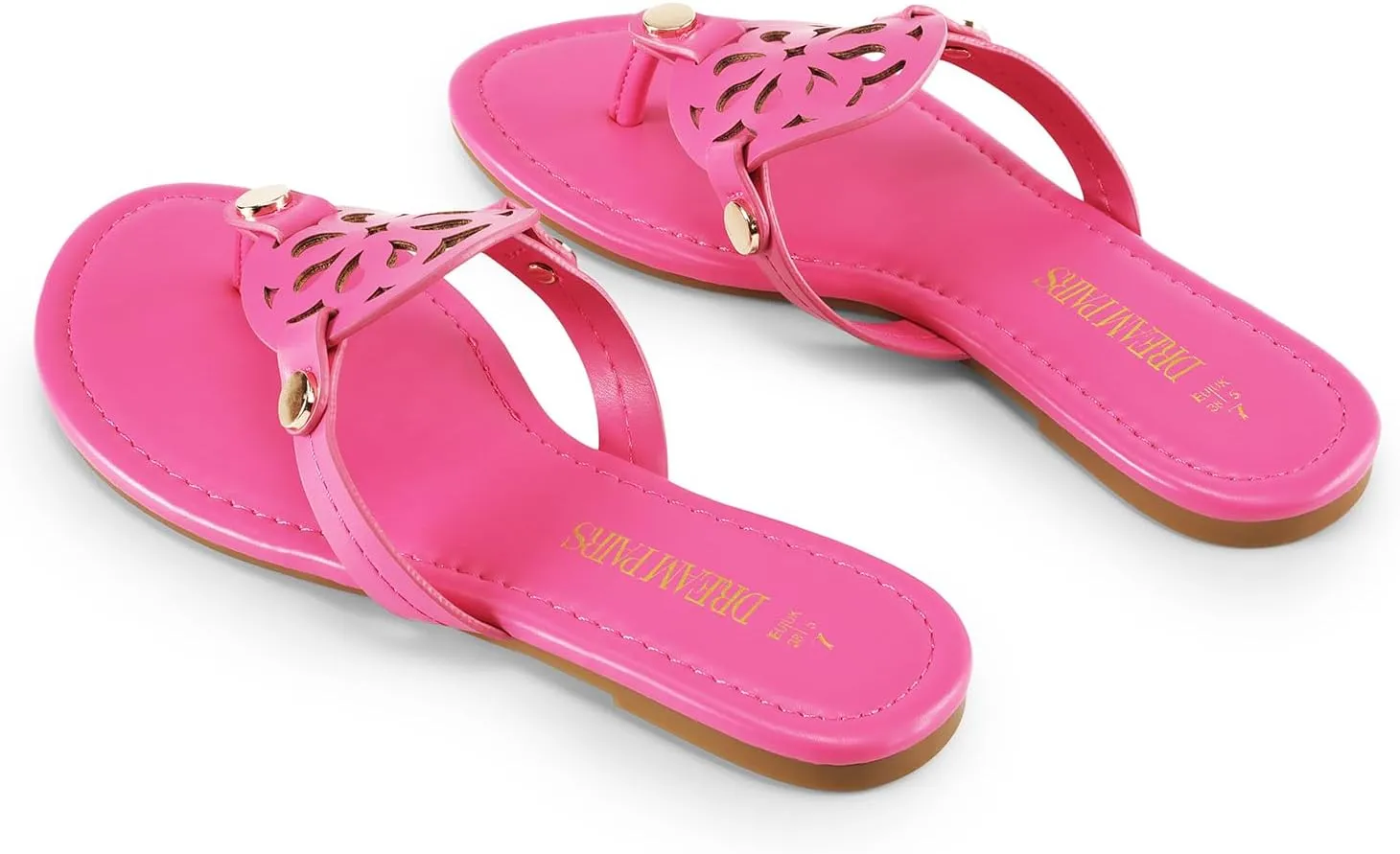 DREAM PAIRS Women's Flip Flops Comfortable Soft Cushion Slide Slip on Summer Beach Thong Flat Sandals