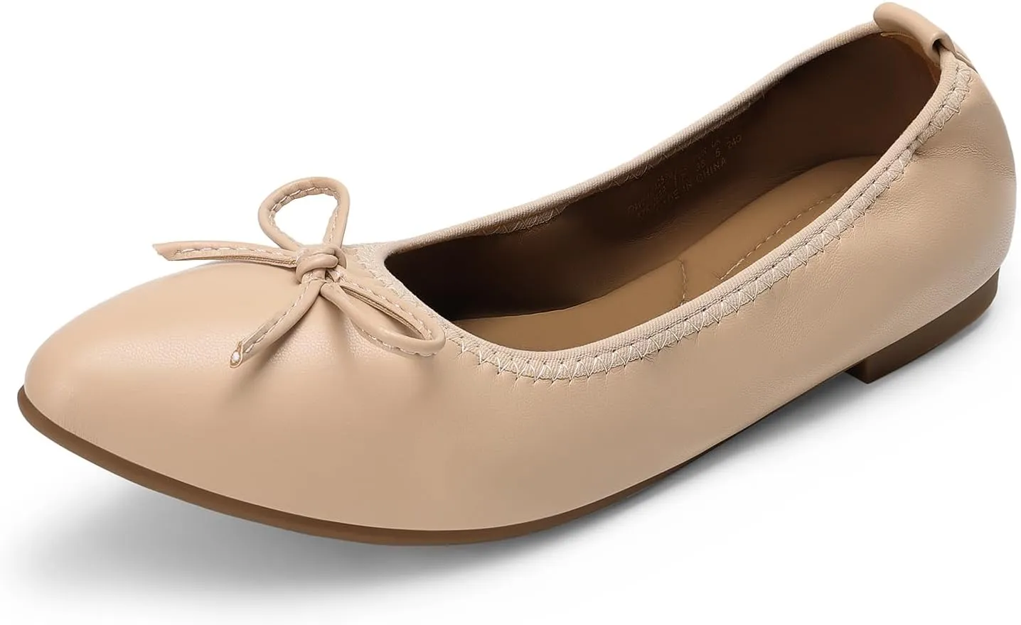 DREAM PAIRS Women's Foldable Flats Shoes Pointed Toe Ballet Flats Bowknot Comfort Slip on Dress Shoes