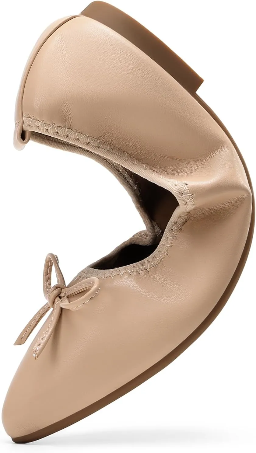 DREAM PAIRS Women's Foldable Flats Shoes Pointed Toe Ballet Flats Bowknot Comfort Slip on Dress Shoes