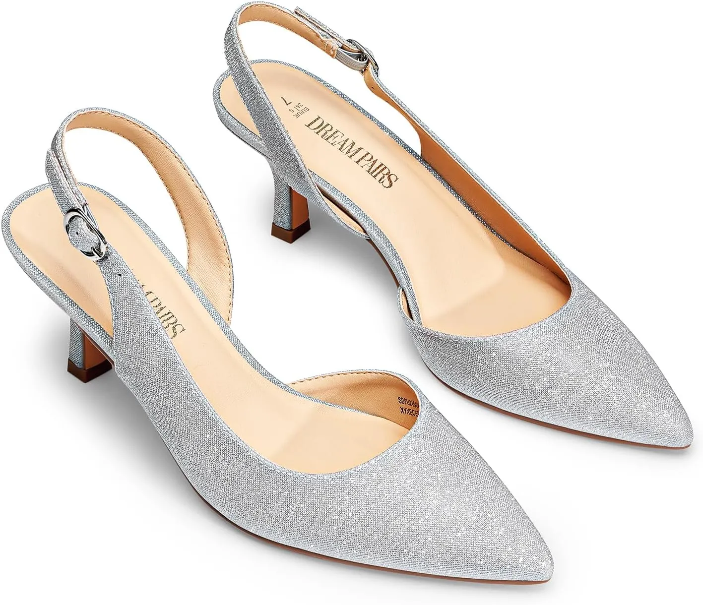 DREAM PAIRS Women's Kitten Heels Slingback Closed Pointed Toe Low Pumps Shoes Women Party Wedding Sexy Casual Dress Shoes
