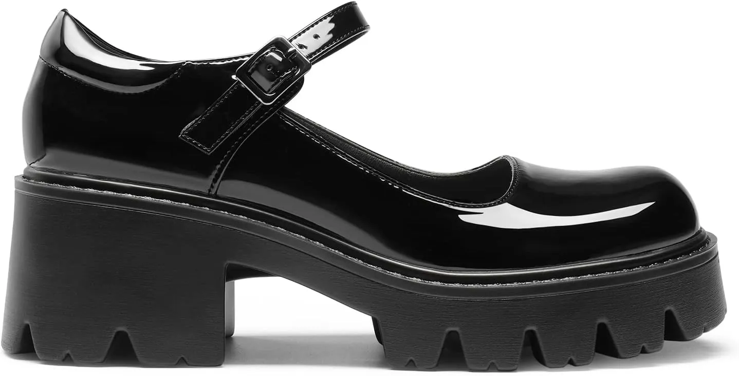 DREAM PAIRS Women's Mary Janes Shoes Platform Dress Low Heel Chunky Pumps Round Toe Ankle Strap Pumps Shoes Oxfords