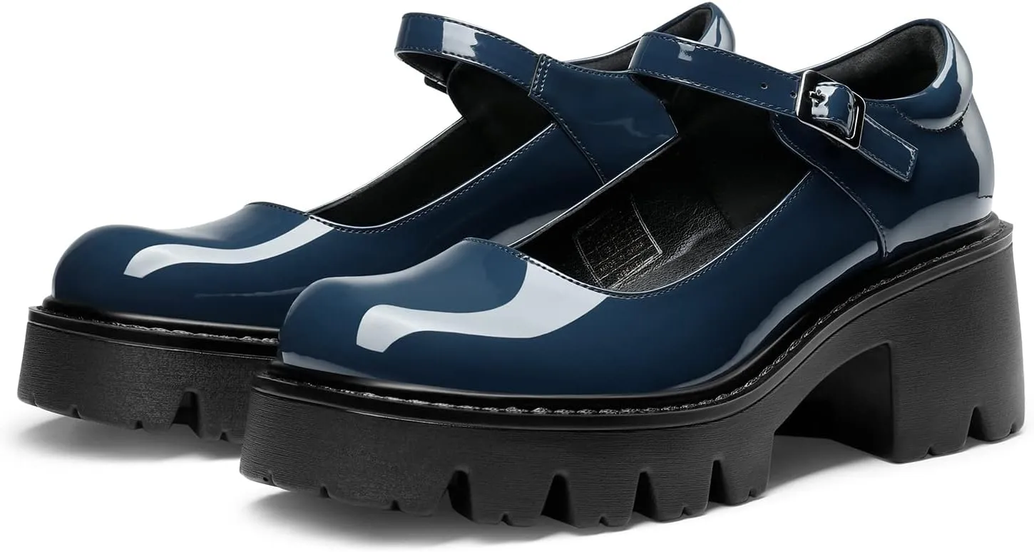 DREAM PAIRS Women's Mary Janes Shoes Platform Dress Low Heel Chunky Pumps Round Toe Ankle Strap Pumps Shoes Oxfords