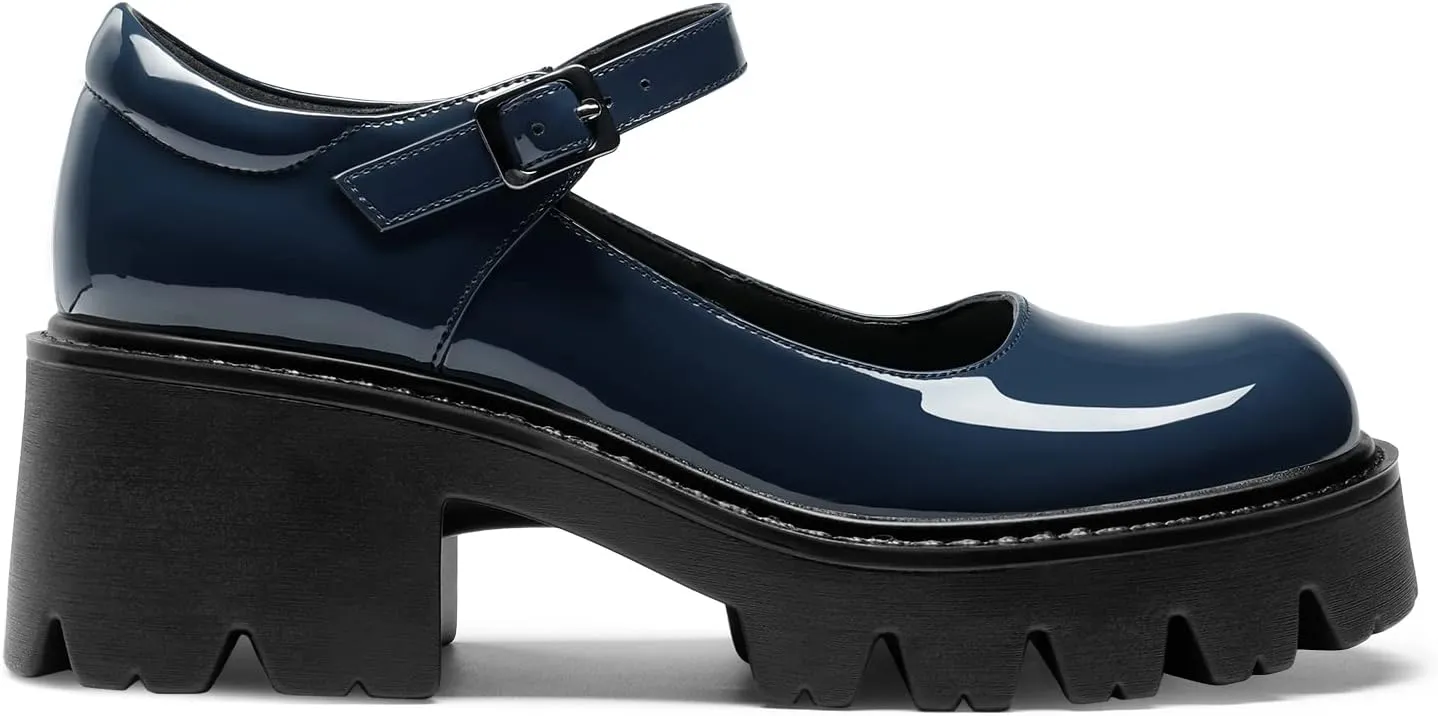 DREAM PAIRS Women's Mary Janes Shoes Platform Dress Low Heel Chunky Pumps Round Toe Ankle Strap Pumps Shoes Oxfords