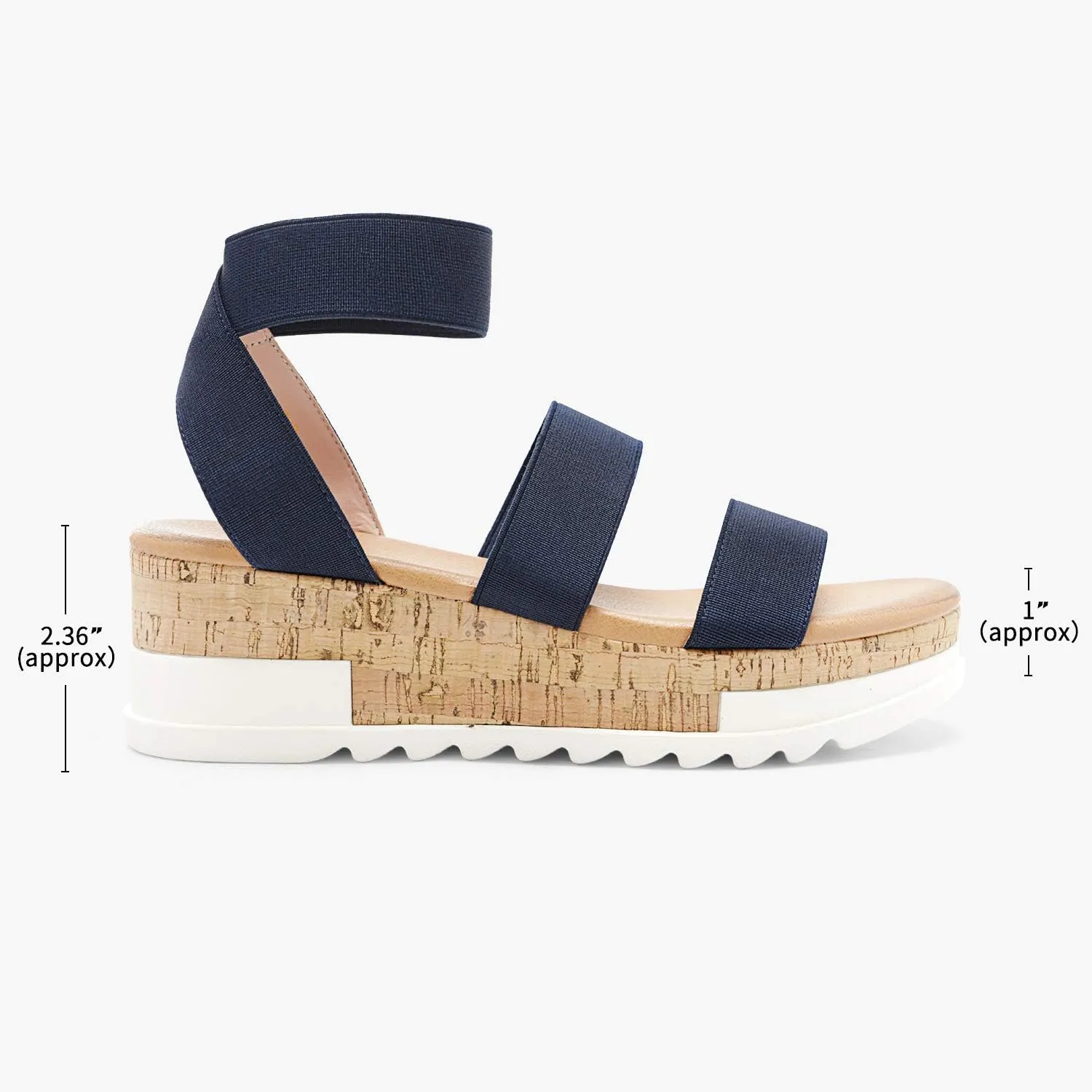 DREAM PAIRS Women's Open Toe Ankle Strap Casual Flatform Platform Wedges Sandals