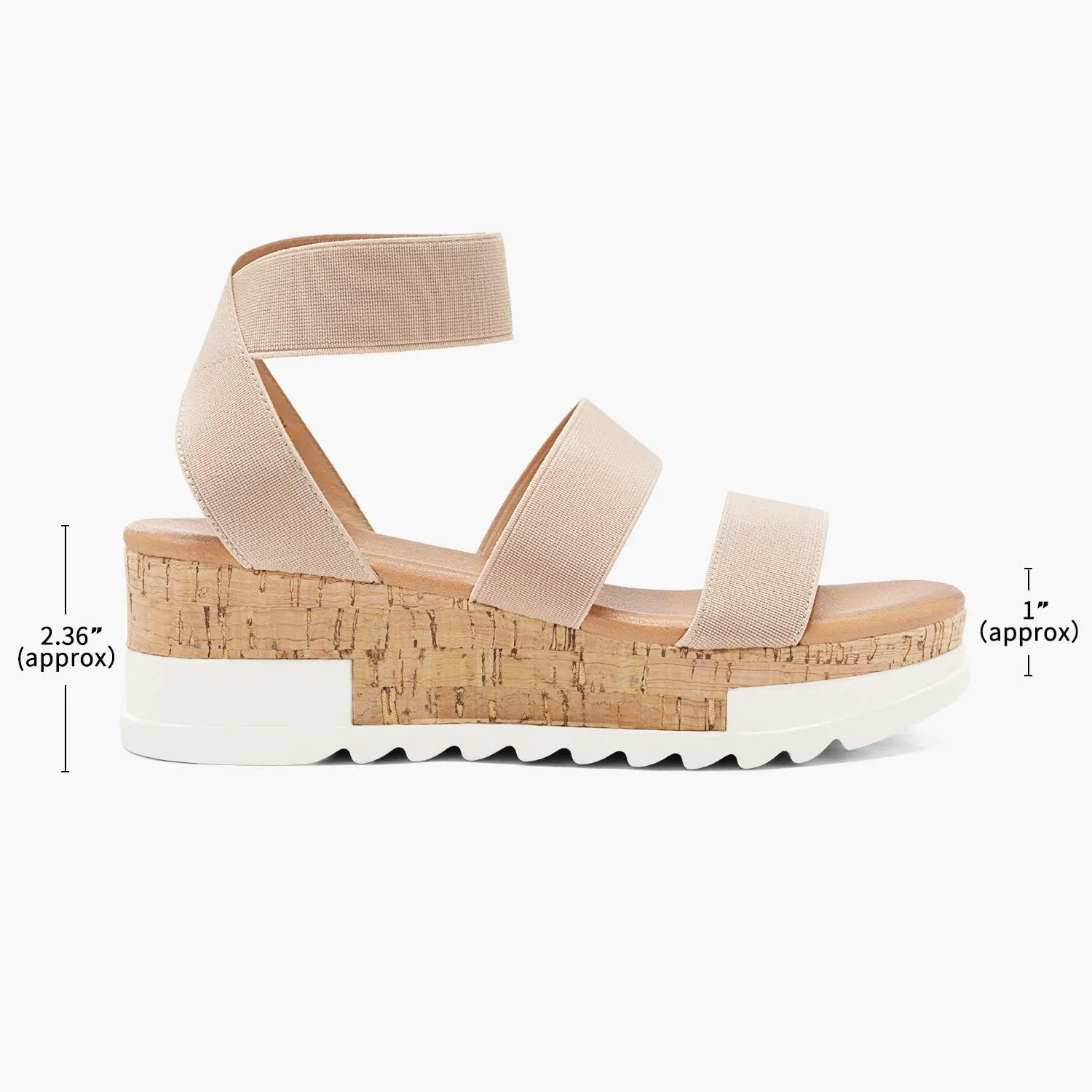 DREAM PAIRS Women's Open Toe Ankle Strap Casual Flatform Platform Wedges Sandals