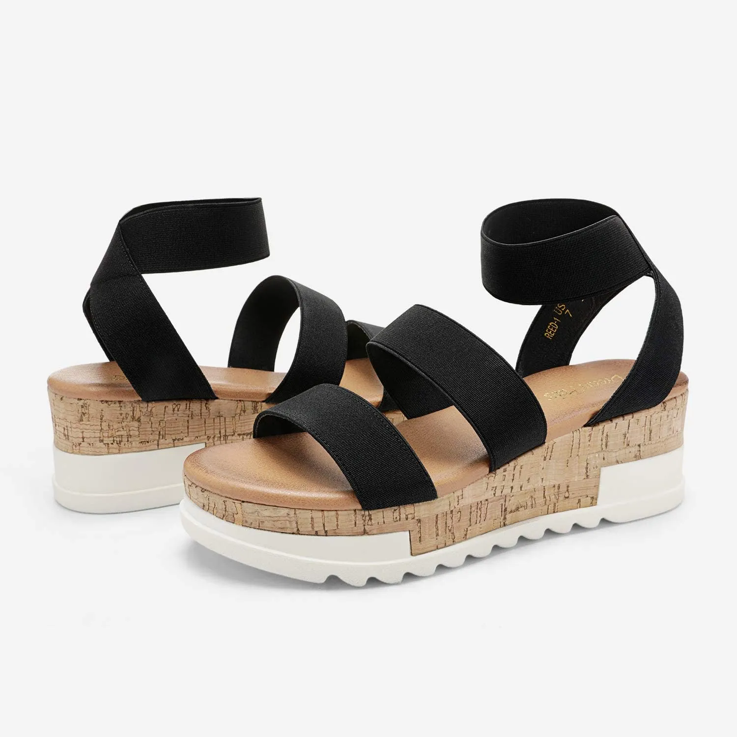 DREAM PAIRS Women's Open Toe Ankle Strap Casual Flatform Platform Wedges Sandals
