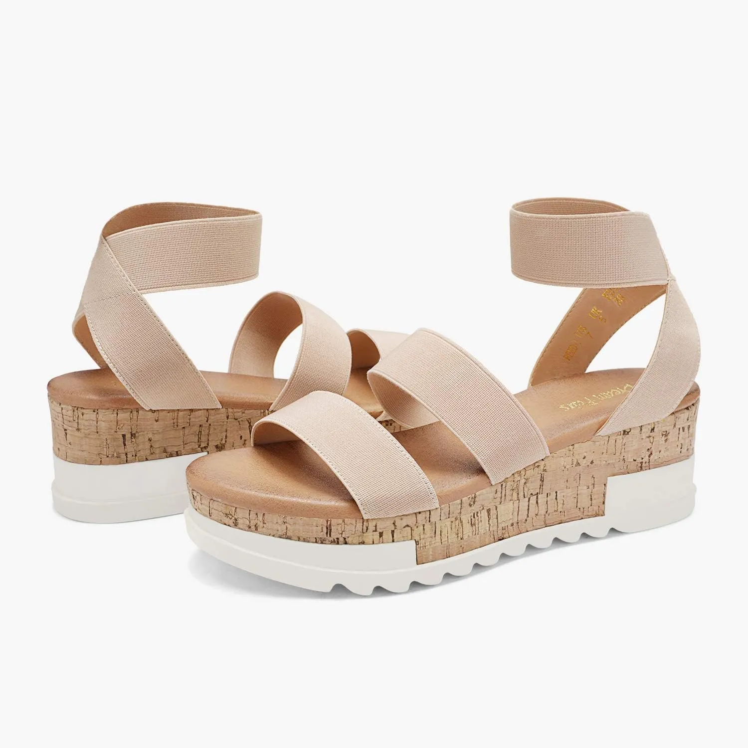 DREAM PAIRS Women's Open Toe Ankle Strap Casual Flatform Platform Wedges Sandals