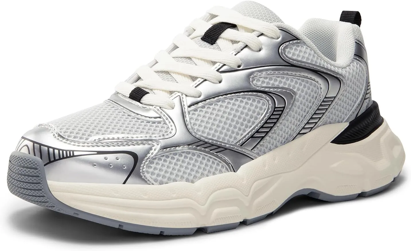 DREAM PAIRS Women's Platform Chunky Fashion Sneakers Walking Lace-Up Celi Comfortable Y2K-Style Sneakers Workout Sport Work Casual Tennis Shoes