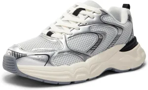 DREAM PAIRS Women's Platform Chunky Fashion Sneakers Walking Lace-Up Celi Comfortable Y2K-Style Sneakers Workout Sport Work Casual Tennis Shoes