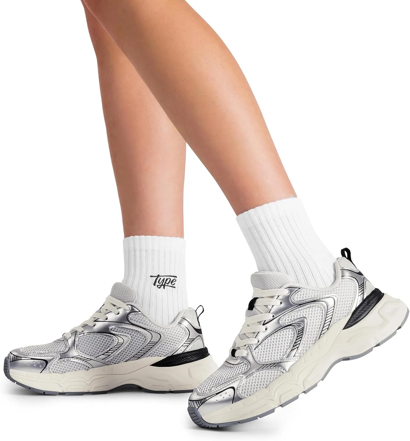 DREAM PAIRS Women's Platform Chunky Fashion Sneakers Walking Lace-Up Celi Comfortable Y2K-Style Sneakers Workout Sport Work Casual Tennis Shoes