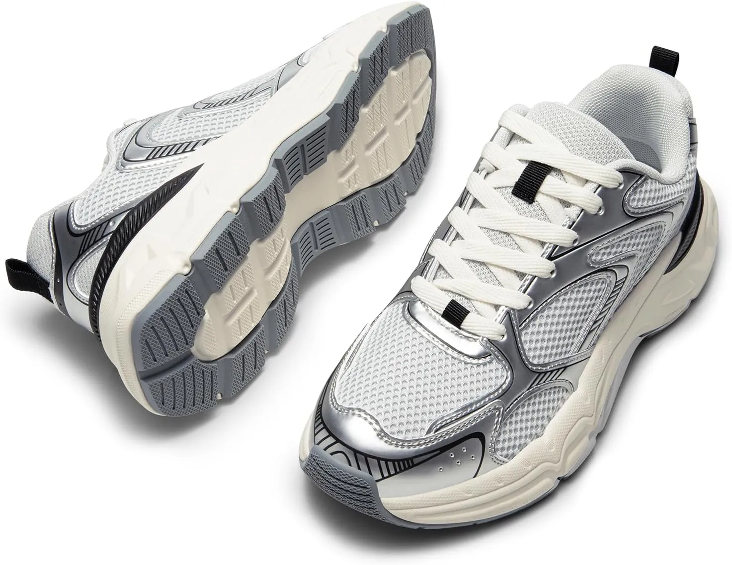 DREAM PAIRS Women's Platform Chunky Fashion Sneakers Walking Lace-Up Celi Comfortable Y2K-Style Sneakers Workout Sport Work Casual Tennis Shoes