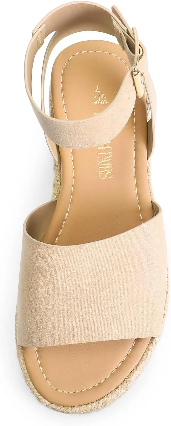 DREAM PAIRS Women's Platform Espadrilles Casual Ankle Strap Wedge Sandals Comfortable Dressy Summer Shoes