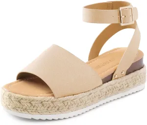 DREAM PAIRS Women's Platform Espadrilles Casual Ankle Strap Wedge Sandals Comfortable Dressy Summer Shoes