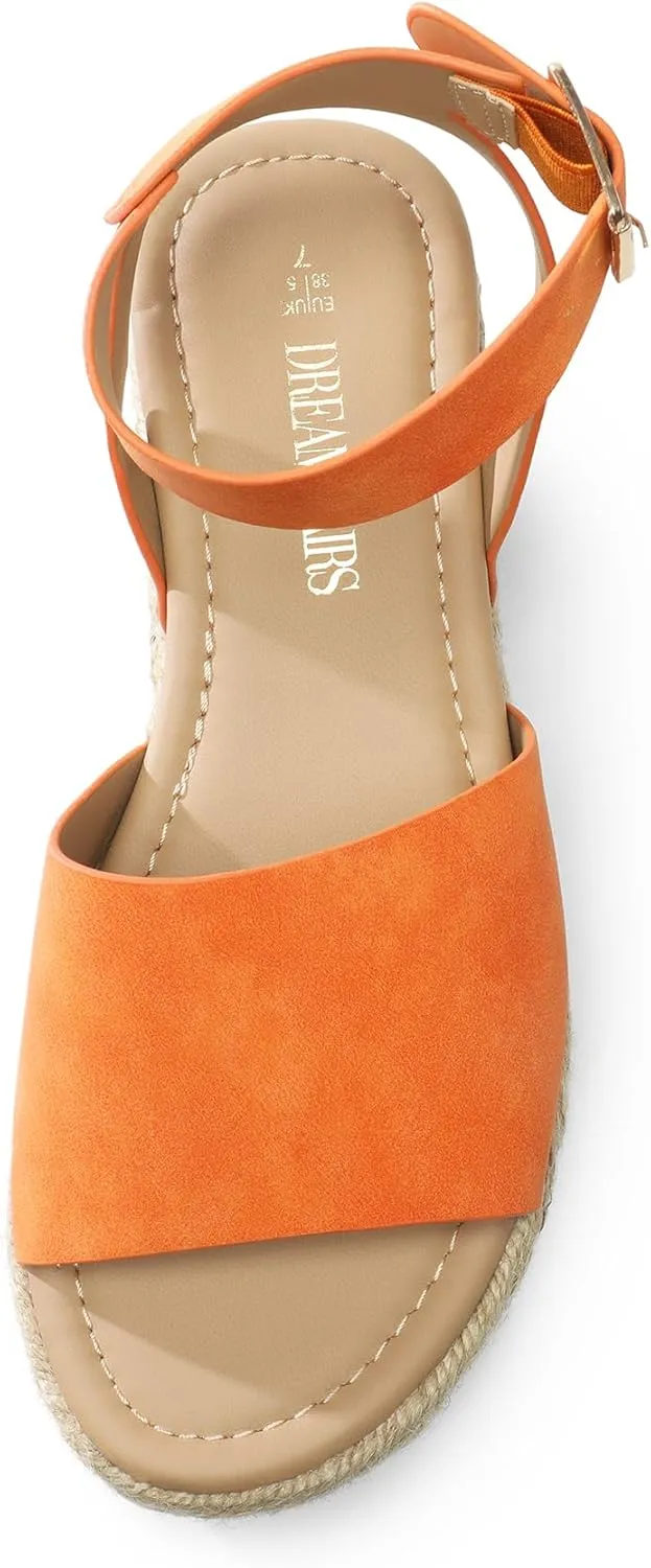 DREAM PAIRS Women's Platform Espadrilles Casual Ankle Strap Wedge Sandals Comfortable Dressy Summer Shoes