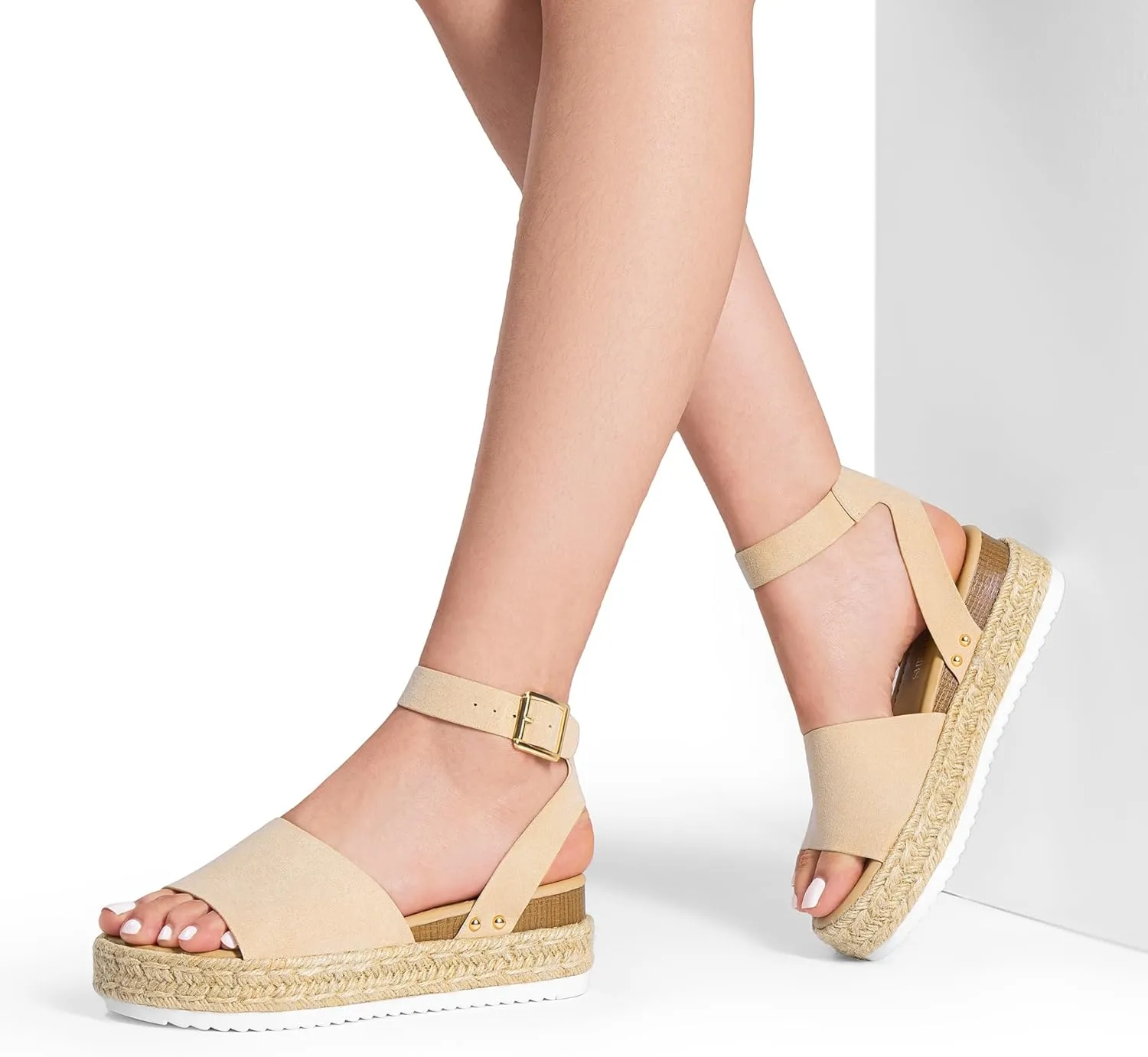 DREAM PAIRS Women's Platform Espadrilles Casual Ankle Strap Wedge Sandals Comfortable Dressy Summer Shoes