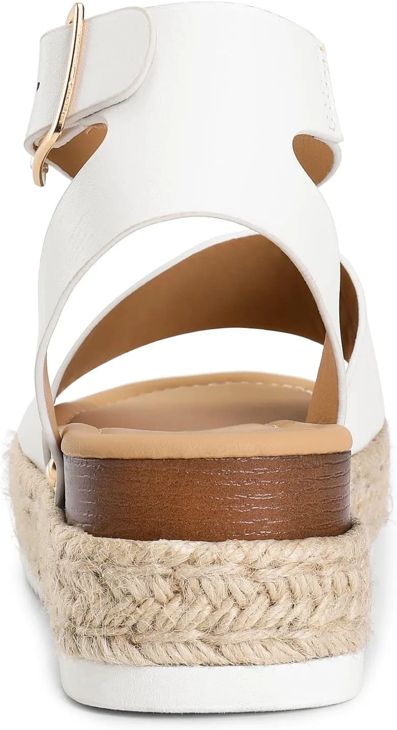 DREAM PAIRS Women's Platform Espadrilles Casual Ankle Strap Wedge Sandals Comfortable Dressy Summer Shoes