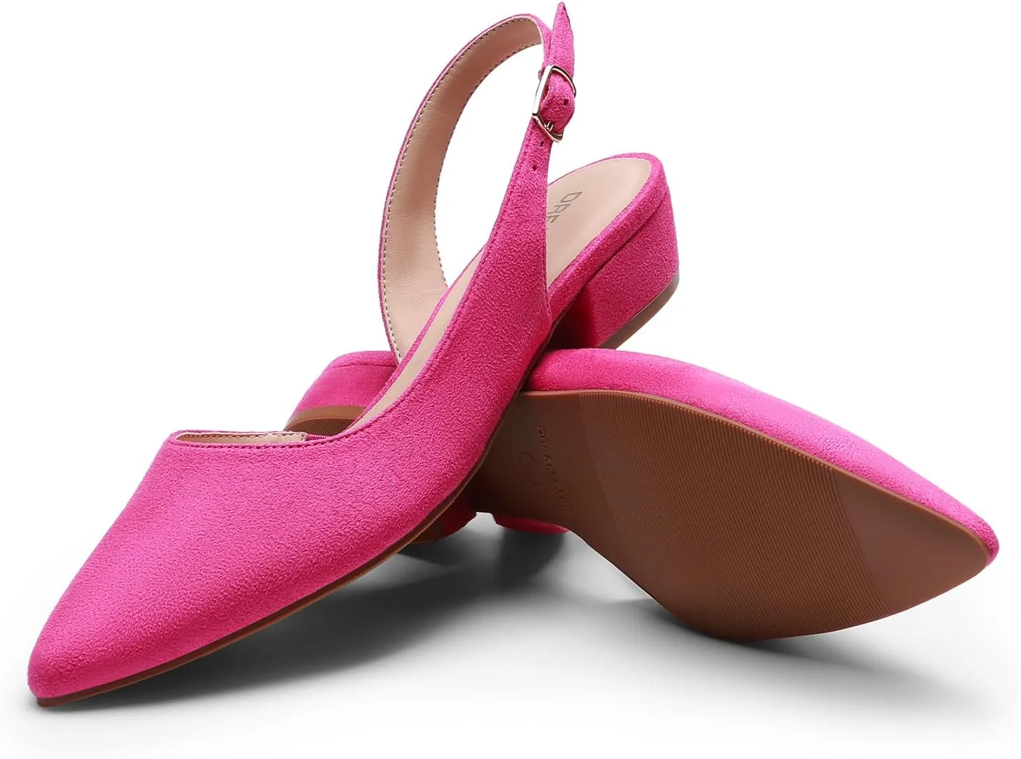 DREAM PAIRS Womens Slingback Kitten Low Block Heels Closed Pointed Toe Ankle Strap Elegant Dressy Pumps Wedding Party Dress Shoes for Women