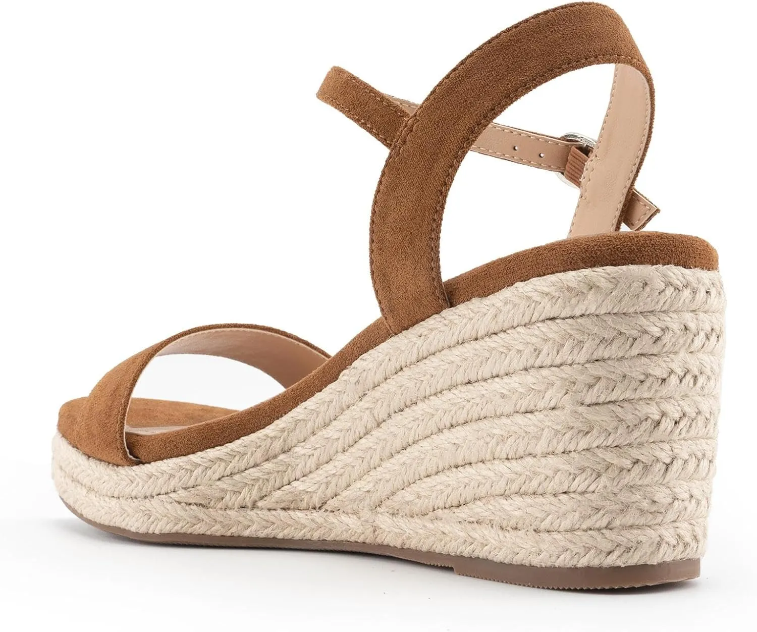 DREAMCIA Espadrilles Wedge Platform Sandals for Women Strappy Ankle Strap Buckle Open Toe Sandals Dressy Shoes Summer