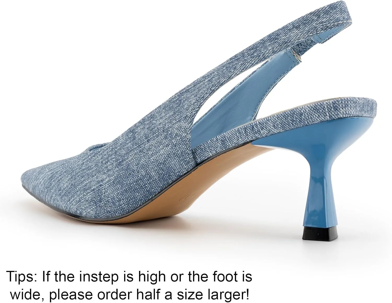 DREAMCIA Women's Pumps Slingback Heels Pointed Toe Sling Back Kitten Heels Women Metallic Slingback Pumps Bride Dresses Wedding Shoes