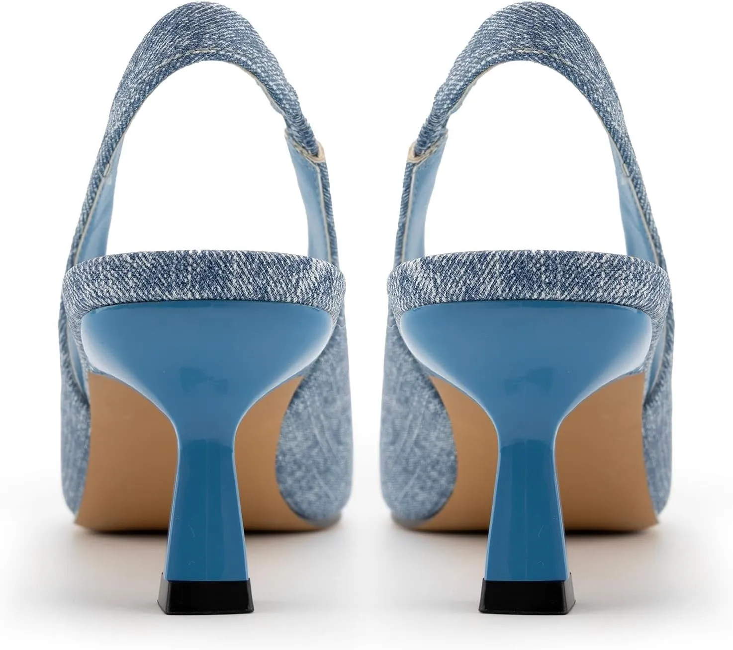 DREAMCIA Women's Pumps Slingback Heels Pointed Toe Sling Back Kitten Heels Women Metallic Slingback Pumps Bride Dresses Wedding Shoes