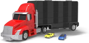 Driven by Battat – Large Toy Carrier Truck for Kids – Toy Transport Truck & 2 Toy Cars – Toy Pull-Back Cars – Pretend Play – 3 Years   – Turbo Transport