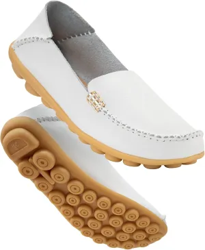 DUOYANGJIASHA Women's Comfortable Loafers Casual Round Toe Moccasins Wild Driving Flats Soft Walking Shoes Women Slip On