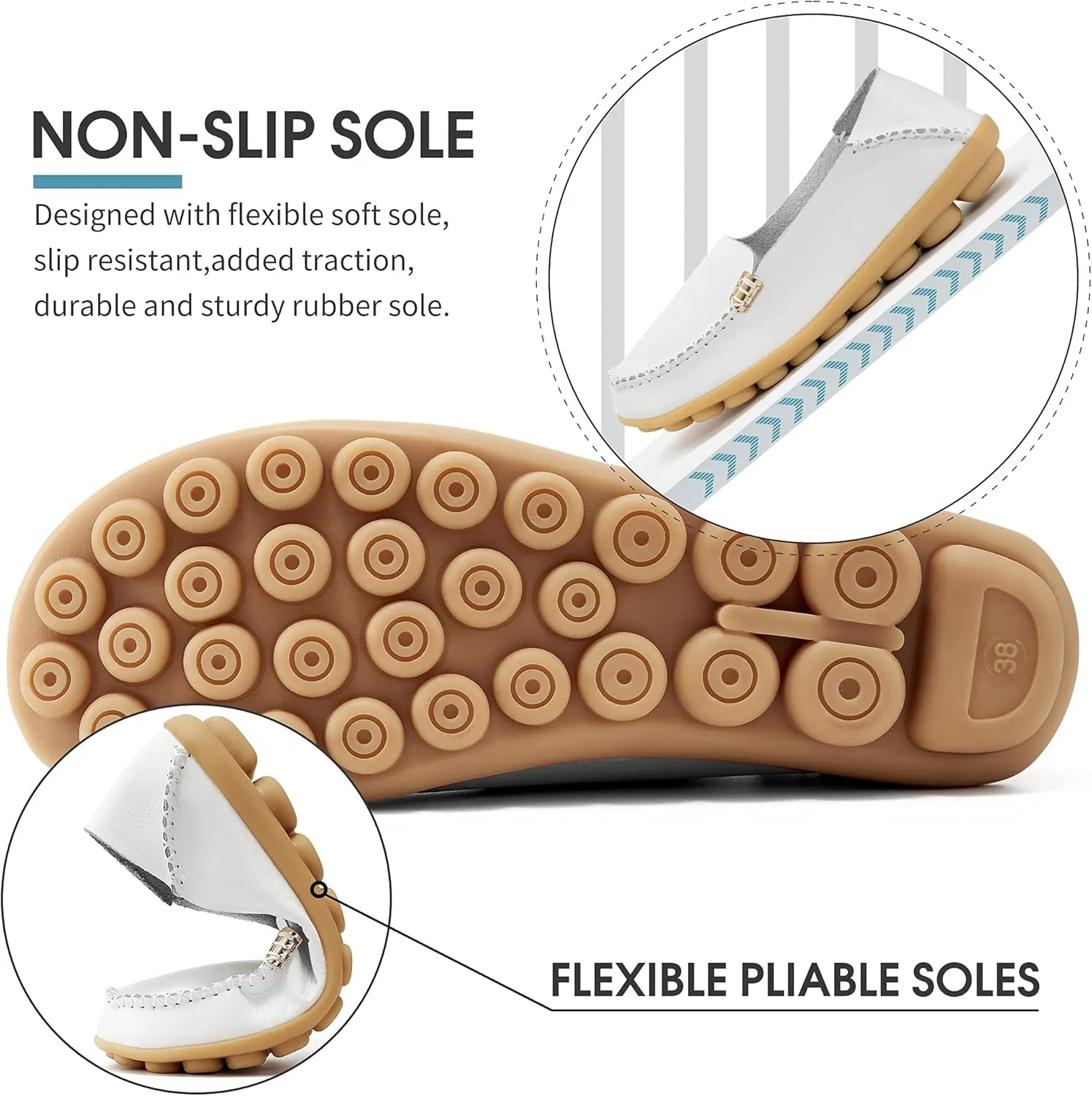 DUOYANGJIASHA Women's Comfortable Loafers Casual Round Toe Moccasins Wild Driving Flats Soft Walking Shoes Women Slip On