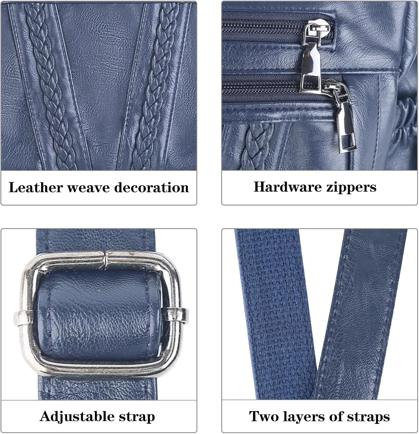 ELDA Crossbody Bags For Women Pocketbooks Soft PU Leather Purses and Handbags Multi Pocket Shoulder Bag