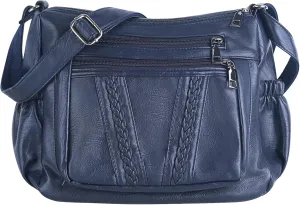 ELDA Crossbody Bags For Women Pocketbooks Soft PU Leather Purses and Handbags Multi Pocket Shoulder Bag