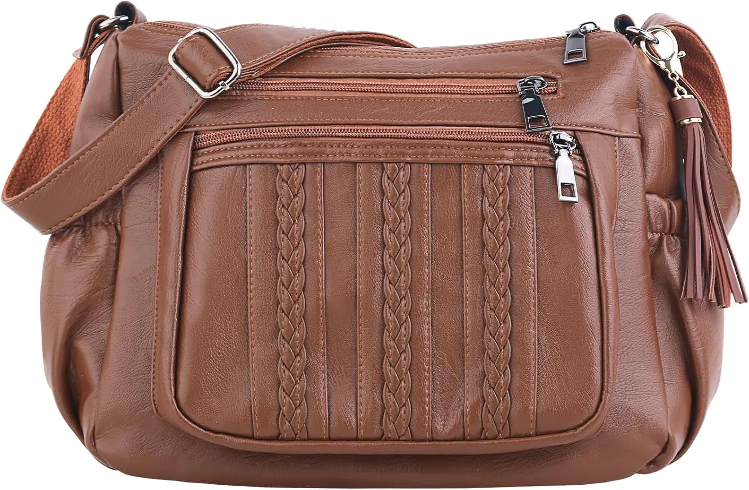 ELDA Purses for Women Pocketbooks Soft PU Leather Ladies Crossbody Purse Multi Pocket Shoulder Bag