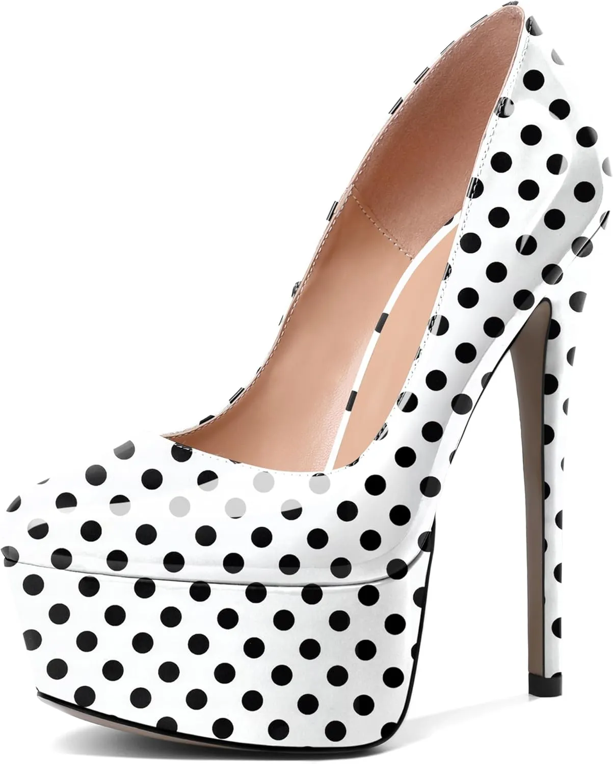 Eldof Womens High Heel Platform Pumps Round Toe Sky High Stilettoes 6" Party Dress Platform