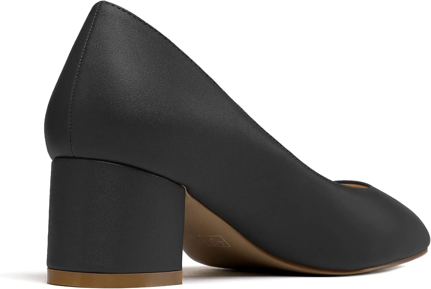 Eldof Women's Square Toe Mid Chunky Block Heel 2 Inch Pumps Slip On Elegant Block Heel Dress Shoes