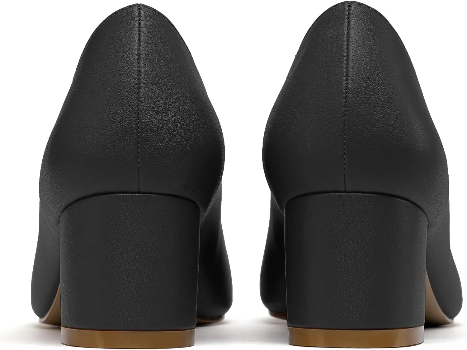 Eldof Women's Square Toe Mid Chunky Block Heel 2 Inch Pumps Slip On Elegant Block Heel Dress Shoes
