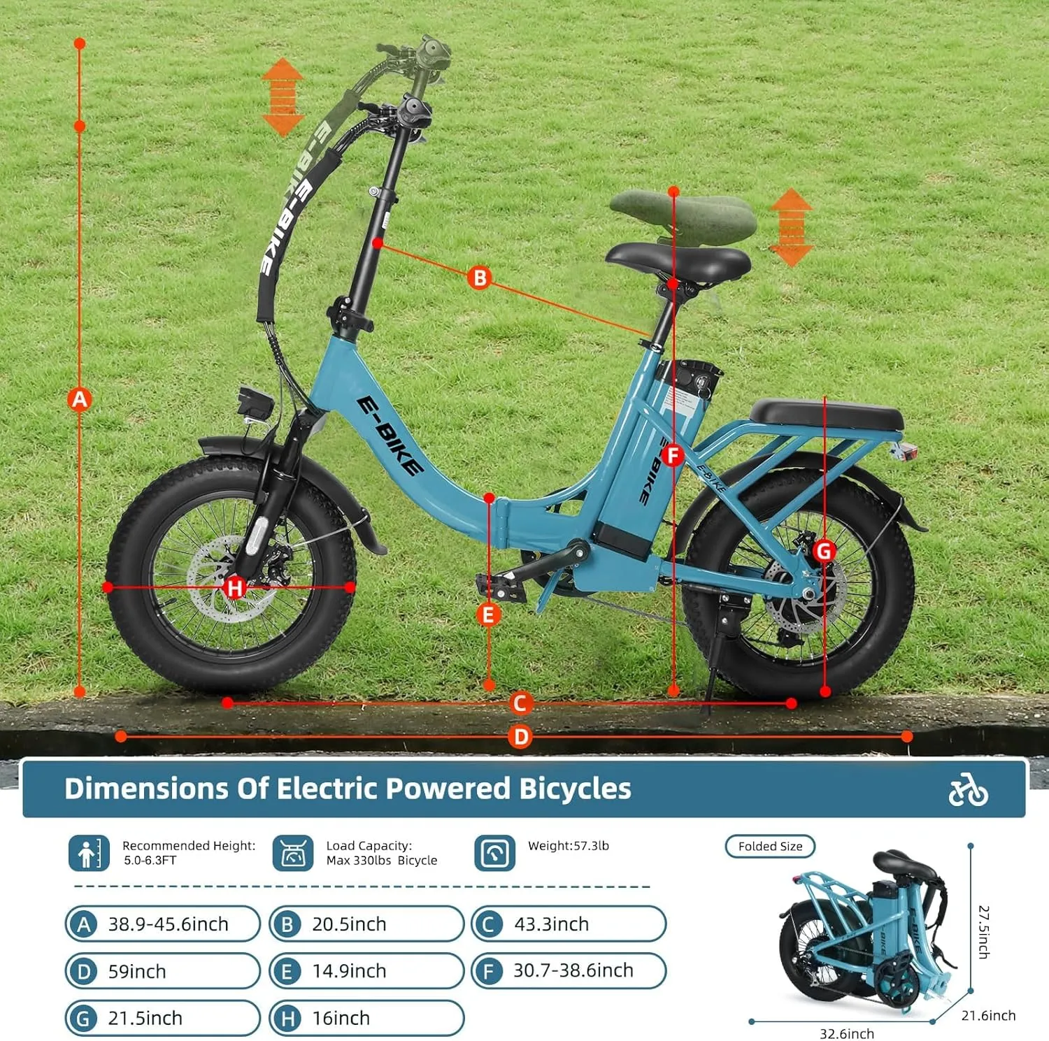 Electric Bike for Adults, 750W Long Range Foldable Ebike with One/Dual Removable Battery, 40-120 Mile/25-30MPH, 20"/16“ Fat Tire Electric Bicycle