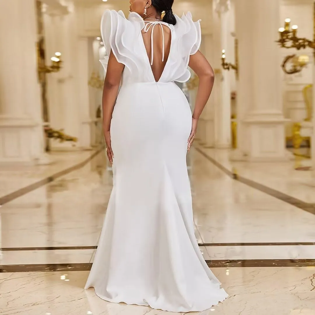 Elegant A Line Plus Size Wedding Dress for Women with Lace Applique Tulle Bridal Gown