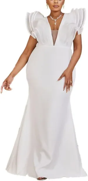 Elegant A Line Plus Size Wedding Dress for Women with Lace Applique Tulle Bridal Gown